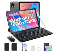 DOOGEE U10 Android 16 AI Tablet with Keyboard, 16GB RAM+128GB ROM(2TB TF) 10 Inch Tablet, 5060mAh Battery, 8MP+5MP Cameras, Gemini AI/WIFi 6/OTG/Widevine L1, Android Tablets with Pen, Mouse&Case-Gray