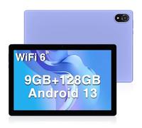 DOOGEE U10 Tablets 10 inch Android 13 Tablet PC, 9GB RAM+128GB ROM(1TB TF), Quad-Core 2.0 GHz/1280 * 800 HD+ IPS/WiFi 6/Bluetooth 5.0/5060mAh/5MP+8MP/OTG/Type C/3.5mm Headphone Jack,Purple