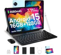 DOOGEE U11 Android 15 Tablets 11 Inch - 2025 Newest Tablet 16GB+128GB/2TB Octa Core, 90 Hz Display, 8580mAh, Android Tablets, 5G WiFi,13MP+5MP,Tablet with Keyboard & Mouse&Case-Blue