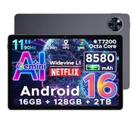 DOOGEE U11 Android 16 Tablet,11 Inch Tablet with Gemini AI,16GB+128GB/2TB,8580mAh Gaming Tablets,Unisoc T7200 Octa-Core,13MP+5MP Tablets,2.4G+5G WiFi / WidevineL1/3.5mm Audio/Face ID/OTG