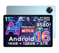 DOOGEE U11 Android 16 Tablet,11 Inch Tablet with Gemini AI,16GB+128GB/2TB,8580mAh Gaming Tablets,Unisoc T7200 Octa-Core,13MP+5MP Tablets,2.4G+5G WIFI/WidevineL1/3.5mm Audio/Face ID/OTG