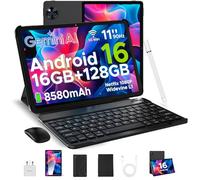 DOOGEE U11 Android 16 Tablets, Tablet 11 inch Android Tablets with 16GB RAM+128GB ROM+TF 2TB 8580mAh Battery, 90Hz IPS Screen, 13MP+5MP Camera,Wifi Gaming Tablet with Keyboard Mouse Pen Case-Black