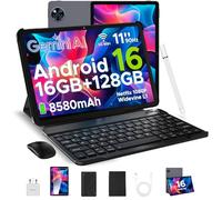 DOOGEE U11 Android 16 Tablets, Tablet 11 inch Android Tablets with 16GB RAM+128GB ROM+TF 2TB 8580mAh Battery, 90Hz IPS Screen, 13MP+5MP Camera,Wifi Gaming Tablet with Keyboard Mouse Pen Case-Gray