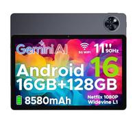 DOOGEE Newest Android 16 Tablets, U11 11 Inch Tablet with Gemini AI, 16GB+128GB/2TB, 8580mAh, Unisoc T7200, 5G WiFi Android Tablets | Widevine L1 | Bluetooth 5.0 | 13MP+5MP | GPS | OTG - Black