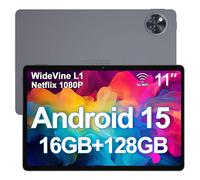 DOOGEE U11 Android Tablet - 11" IPS Display, T606 Octa-Core Processor, 16GB RAM (4+12) + 128GB Storage, 8580mAh Battery, Android 15, 14MP Rear Camera, Metal Body, Gray