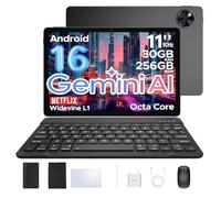 DOOGEE U11 Pro Android 16 AI Tablet, 11 Inch Android Tablets, 30GB RAM+256GB ROM/2TB, 90Hz Octa Core, 8580mAh Battery, Widevine L1|Gemini AI|5G WiFi, Tablet with Pen, Keyboard, Mouse&Case