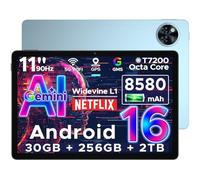 DOOGEE U11 Pro Android 16 AI Tablet, 11 Inch Android Tablets, 30GB RAM+256GB ROM/2TB, 90Hz Octa Core, 8580mAh Battery, Widevine L1|Gemini AI|5G WiFi, Tablet with Pen, Keyboard, Mouse&Case