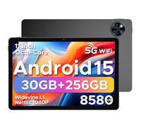 DOOGEE U11 PRO Android Tablets, 30GB RAM + 256GB ROM/2TB, Unisoc T7200 Octa-Core 11 Inch Tablet, 8580mAh Large Battery, 90Hz IPS Screen, 13MP+5MP Camera, Widevine L1/3.5mm Jack/Face Unlock/FM/OTG