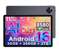 DOOGEE U11 Pro Newest Android 16 AI Tablet 2025, 11 Inch Android Tablets, 30GB RAM+256GB ROM/2TB, 90Hz Unisoc T7200 Octa Core, 8580mAh Battery, 3.5mm Jack, Widevine L1|Gemini AI|5G WiFi |Face ID- GRAY