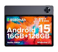 DOOGEE U11 Tablette Android 15, 11 Pouces 90 Hz, 16GB RAM+128GB ROM(2TB TF), Octa-Core Tablette Tactile, 8580mAh, Corps Métallique Ultra-Mince 7,9 mm, Caméra 13MP, Support Face ID/5G WiFi