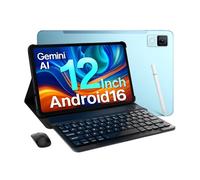 DOOGEE U12 Newest Android 16 Tablets, 12 Inch Tablet with Gemini AI, FHD+(2000x1200) 90Hz Android Tablets, 9000mAh/18W, 24GB+128GB (2TB), Widevine L1, 2.4G/5G WiFi, Tablet with Keyboard,Pen,Mouse&Case
