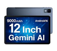 DOOGEE U12 Tablets 12 inch Android 16 Tablet, FHD+(2000x1200) 90Hz, Gemini AI Android Tablets Octa-Core 24GB RAM 128GB ROM(TF 2TB), 9000mAh/18W, Widevine L1 | 5G WiFi | 13MP+8MP | GPS | OTG, Gray