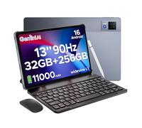 DOOGEE U13 Android 16 Tablet 13 inch Tablets, 32GB RAM+256GB ROM(2TB TF) Android Tablets with 1920×1200 90Hz Screen & 13MP/5MP Cameras, 11000mAh Battery Gaming Tablet with Keyboard Mouse Pen Case-Gray