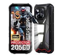 DOOGEE V Max Play 5G Rugged Smartphone with Projector, 36GB+512GB/2TB, 20500mAh 45W Android 15 Unbreakable Phone, 6.78'' FHD+ 120Hz, 200MP+20MP AI Camera, 1200LM Camping Light (Black)