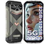 DOOGEE V MAX Pro Rugged Smartphone 5G, 22000mAh/33W, 512GB/TF 2TB Rugged Phone, 6.58” 120Hz FHD+, 108MP+20MP Night Vision, 5G Dual SIM Waterproof Phone, Face/Fingerprint Unlock/NFC, Gray