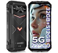 DOOGEE V MAX Pro Rugged Smartphone 5G, 22000mAh/33W, 512GB/TF 2TB Rugged Phone, 6.58” 120Hz FHD+, 108MP+20MP Night Vision, 5G Dual SIM Waterproof Phone, Face/Fingerprint Unlock/NFC, Black