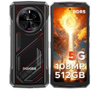 DOOGEE V40 Rugged Smartphone 5G, 4nm Dimensity 7300 Rugged Phone, 512GB Phone Android 14, 6.78” FHD+/120Hz, 108MP+20MP Night Vision, 6G WiFi 6E, 3 Card Slots, BT5.4/NFC/OTG/Face/Fingerprint ID, Red