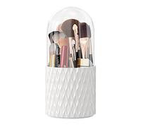DooGooCoo Makeup Brush Holder [2023 Newest] [Dustproof & Waterproof] 360 Rotating Cosmetics Make up Brush Organizer Storage with Lid for Vanity