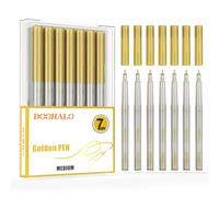 DOOHALO Gold Metallic Marker Pen Compatible with Cricut Maker4/ 3/Explore 3/Air 2/Air Machine 1.0 tips for Drawing and Painting 7Packs
