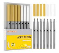 DOOHALO Gold White Arylic Marker Pen Compatible with Cricut Maker4/ 3/Explore 3/Air 2/Air Machine 1.0 tips for Drawing and Painting 4 Gold+3 White