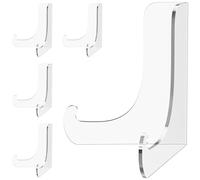 Dooiclear 5 Pack Acrylic Display Stand, Plate Stand for Display, Clear Easel Stand, Display Holder for Card, Frame, Picture, Magazine, Book, CD, Phone (Small/ 3 Inch)