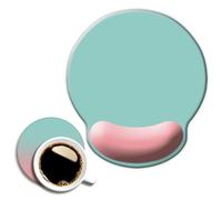 DOOKE ErgoComfort Wrist Rest Mouse Pad-Ergonomic Office Mousepad with Wrist Support-Non-Slip, Design Desk Accessories Mat for Home&Game Decor Pink Green