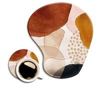 DOOKE Ergonomic Mouse Pad with Wrist Support and Coaster,Mouse Pads with Non-Slip PU Base for Home Office Working Studying Easy Typing & Pain Relief Aesthetic Art