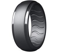 Dookeh Silicone Wedding Ring for Men - Mens Silicone Wedding Band - Breathable Skin Safe Improved Design for Crossfit Workout Swimming Firefighters Military (F-Cast Iron, 11)