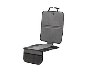 Dooky Car Seat Protection Mat with 3 Mesh Storage Compartments, Waterproof, Easily Adjustable Straps, Easy to Attach and Clean, 124 x 46 cm, Grey Melange