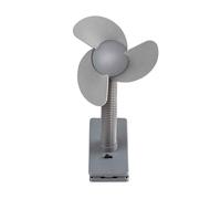 Dooky Fan for Car/ Pram/ Stroller, Universal Clip-On with Clamp, Battery Operated, Baby Safe with Soft Foam Blades, Strong Airflow, 360 Degree Rotation, Flexible and Adjustable Neck, Grey