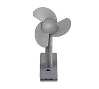 Dooky Fan for Car/ Pram/ Stroller, Universal Clip-On with Clamp, Battery Operated, Baby Safe with Soft Foam Blades, Strong Airflow, 360 Degree Rotation, Flexible and Adjustable Neck, Grey