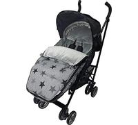 Dooky Footmuff for Pram/ Stroller/ Pushchair/ Car Seat, Universal Fit, Water and Wind Resistant, Double Zip, 3- and 5-Point Straps, 0-48 Months, Large, Grey Stars