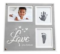 Dooky HappyHands Picture Frame Colour Print Set for a Hand or Footprint of Your Baby (with Collage Photo Frame, Dimensions: 32 x 31 cm, Easy to Use, Includes Skin-Friendly Colour)