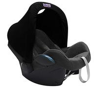 Dooky Hoody Cover for Baby Car Seat/ Pram/ Stroller/ Pushchair, Universal Fit, Protects from Sun, Wind and Light Rain, UPF 50+ UV Protection, Easy to Install and Wash, Plain Black