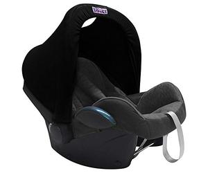 Dooky Hoody Cover for Baby Car Seat/ Pram/ Stroller/ Pushchair, Universal Fit, Protects from Sun, Wind and Light Rain, UPF 50+ UV Protection, Easy to Install and Wash, Plain Black