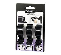 Dooky - Multi Hooks, Pack of 3 - for Pram/Buggy Bags, Pram Hooks Clips Multifunctional Bag Hooks - High Quality Material - Black