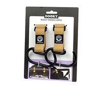 Dooky - Pram Hooks Large, Pack of 2 - Pram Hooks Buggy for Bags, Pram Clips Pendant Bag Hook - Aluminium - Brown - Universal Fit