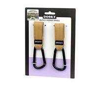 Dooky - Pram Hooks Small, Pack of 2 - Pram Hooks Buggy for Bags, Pram Clips Pendant Bag Hook - Aluminium - Brown - Universal Fit