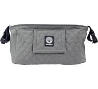 Dooky Pram/Stroller/Pushchair Organizer Bag (for teether, phone, keys, wallet, bottle and more), Grey Melange, 5 liters, 14 x 40 x 17 cm