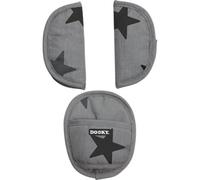 Dooky Universal Harness Pads For Group 0+ Car Seats, Soft Baby Strap Covers, Grey Star
