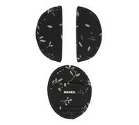 Dooky Universal Harness Pads For Group 0+ Car Seats, Soft Baby Strap Covers, Romantic Leaves Black