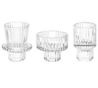 Doolitt Candle Holders Set of 3, Votive Glass Candle Stick Holders, Pillar Taper Decor Centerpiece for Table,Crystal Tea Light Candle Holders for Home Dinning Wedding Party Festival (3, Clear)