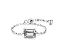 DOOLY 5 Style Clear Chain Ring Trendy 925 Sterling Silver Adjustable Charm Gold Color Rings For Women Wedding Jewelry