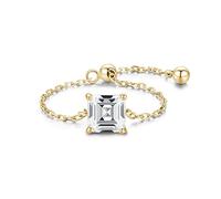 DOOLY 5 Style Clear Chain Ring Trendy 925 Sterling Silver Adjustable Charm Gold Color Rings For Women Wedding Jewelry