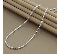 DOOLY 925 Sterling Silver 3mm Snake Chain Necklace Woman Man Fashion Simple Chain Jewelry Gifts