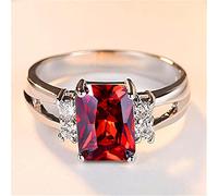 DOOLY Vintage Male Female Black Square Stone Ring Fashion Silver Color Wedding Band Crystal Promise Engagement Rings For Men And Women
