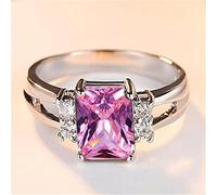 DOOLY Vintage Male Female Black Square Stone Ring Fashion Silver Color Wedding Band Crystal Promise Engagement Rings For Men And Women