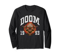 DOOM 1993 Lost Soul Pixelated Skull Retro Video Game Long Sleeve T-Shirt