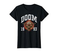 Doom 1993 Lost Soul Pixelated Skull Retro Video Game T-Shirt, Women, Black, 3X-Large