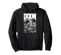 DOOM Baron Pixelated Character with Logo Video Game Pullover Hoodie